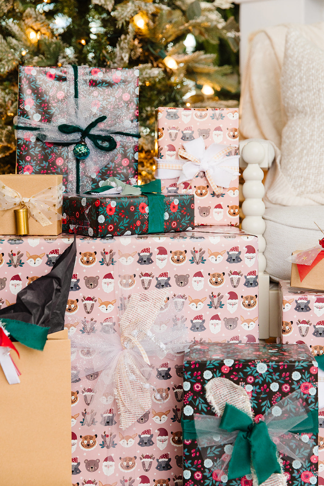 Santa Animals Wrap Roll