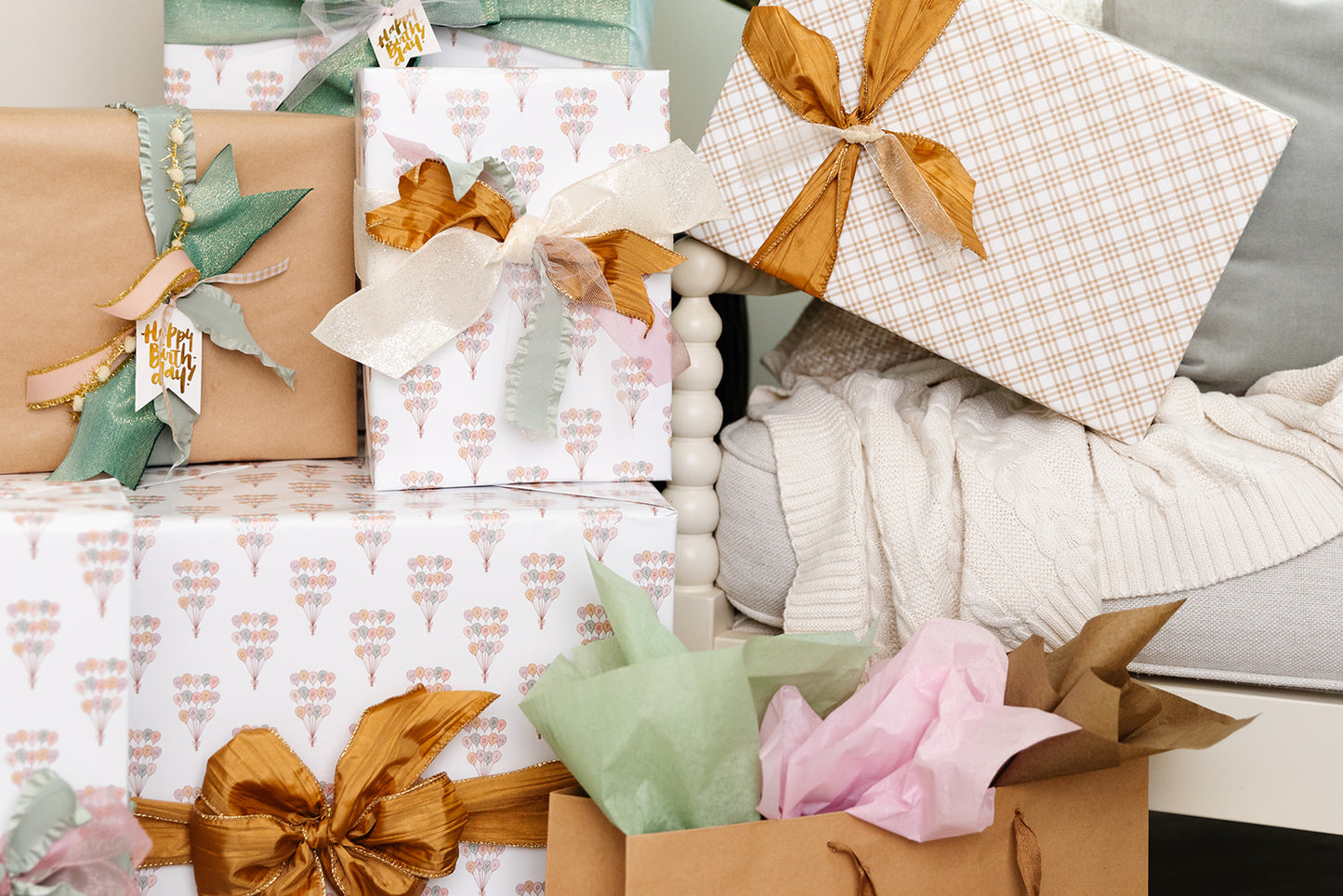 Birthday Balloons Wrap Roll